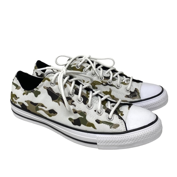 Converse Ctas OX Low Top Khaki White Canvas Men’s Size Sneakers Custom 166177F - Picture 2 of 10